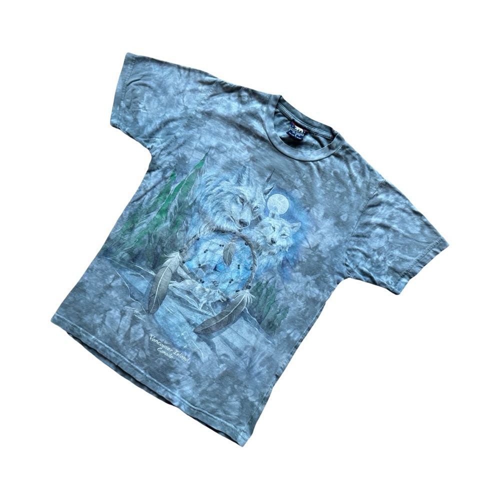 Vintage 90s Wolf Nature Graphic Tie Dye T-Shirt
